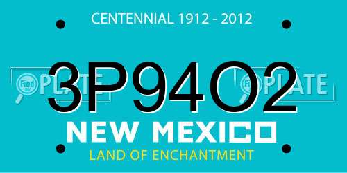 3P94O2 New Mexico License Plate