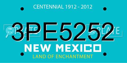 3PE5252 New Mexico License Plate