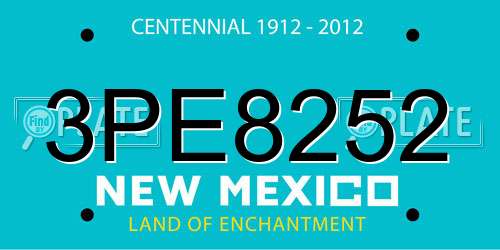 3PE8252 New Mexico License Plate