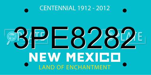 3PE8282 New Mexico License Plate