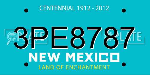 3PE8787 New Mexico License Plate