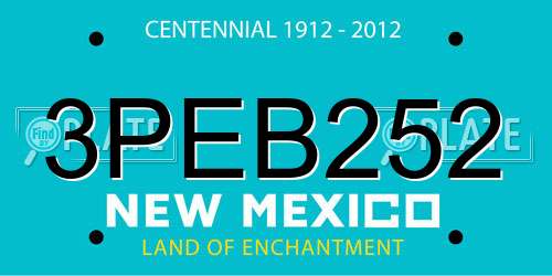3PEB252 New Mexico License Plate