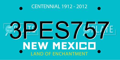 3PES757 New Mexico License Plate