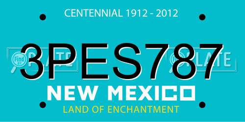 3PES787 New Mexico License Plate