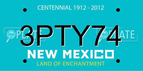 3PTY74 New Mexico License Plate