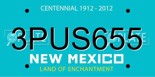 3PUS655 New Mexico License Plate