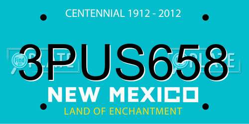 3PUS658 New Mexico License Plate