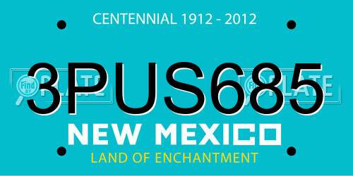 3PUS685 New Mexico License Plate