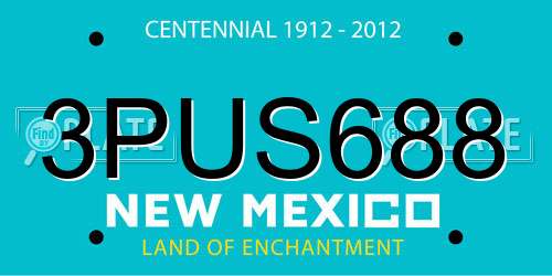 3PUS688 New Mexico License Plate