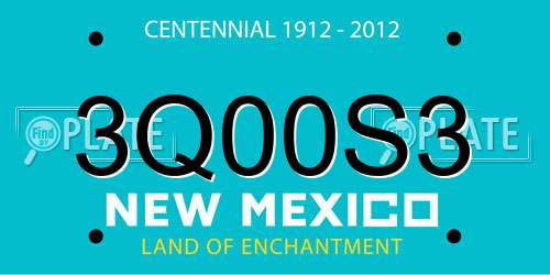 3Q00S3 New Mexico License Plate