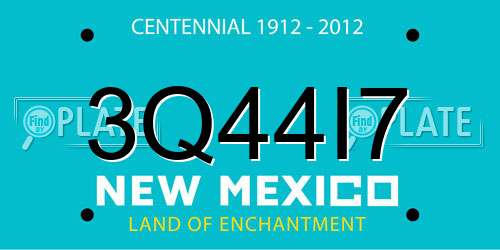 3Q44I7 New Mexico License Plate