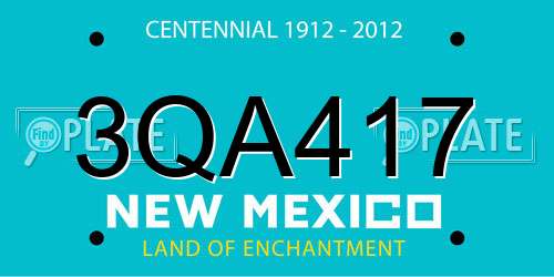 3QA417 New Mexico License Plate