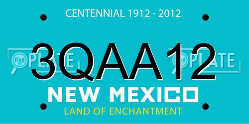 3QAA12 New Mexico License Plate