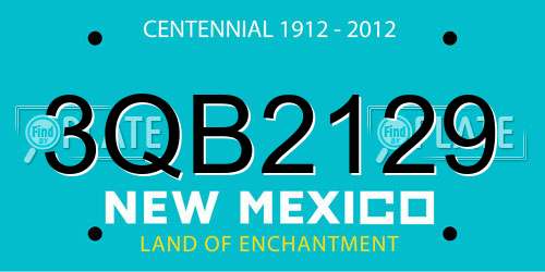 3QB2129 New Mexico License Plate