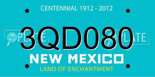 3QD080 New Mexico License Plate