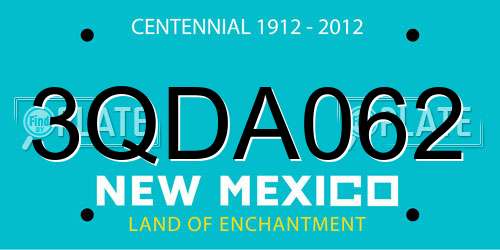3QDA062 New Mexico License Plate