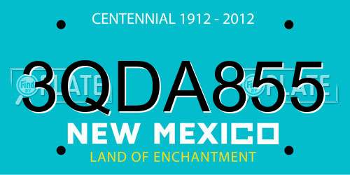 3QDA855 New Mexico License Plate