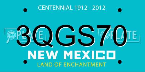 3QGS70 New Mexico License Plate