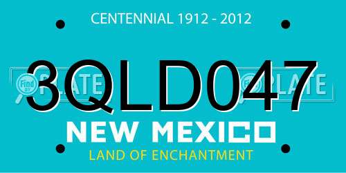 3QLD047 New Mexico License Plate