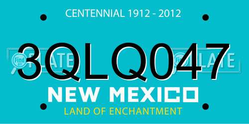 3QLQ047 New Mexico License Plate