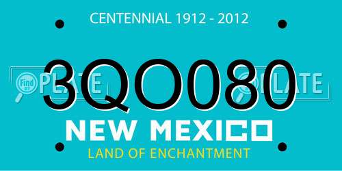 3QO080 New Mexico License Plate