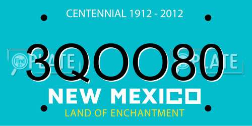 3QOO80 New Mexico License Plate