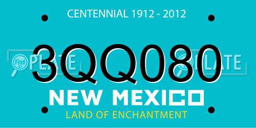 3QQ080 New Mexico License Plate