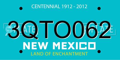 3QTO062 New Mexico License Plate