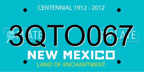 3QTO067 New Mexico License Plate