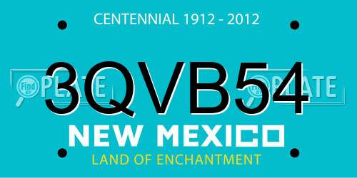 3QVB54 New Mexico License Plate