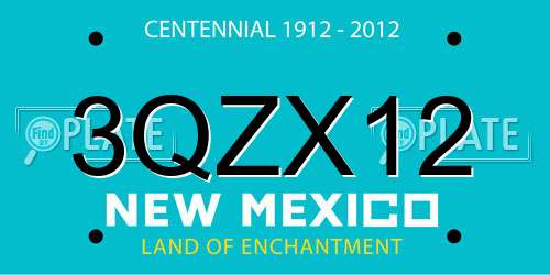 3QZX12 New Mexico License Plate