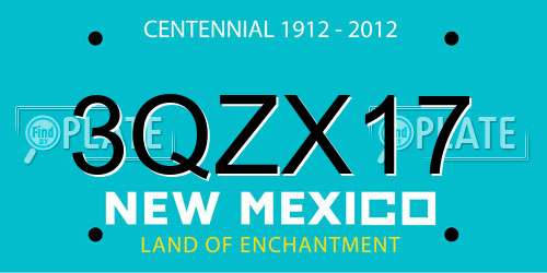 3QZX17 New Mexico License Plate