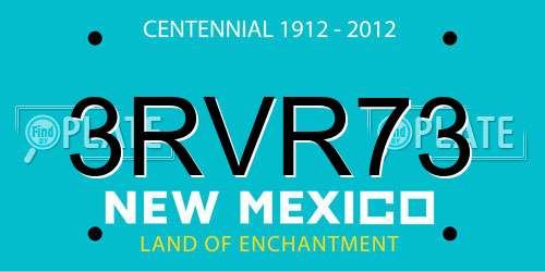 3RVR73 New Mexico License Plate