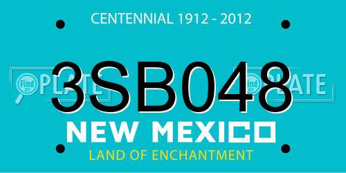 3SB048 New Mexico License Plate