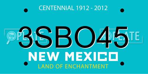 3SBO45 New Mexico License Plate