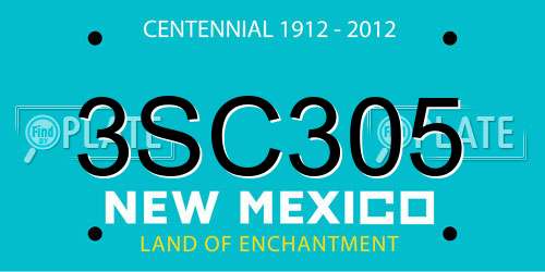 3SC305 New Mexico License Plate