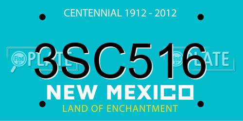 3SC516 New Mexico License Plate