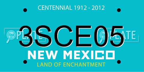 3SCE05 New Mexico License Plate