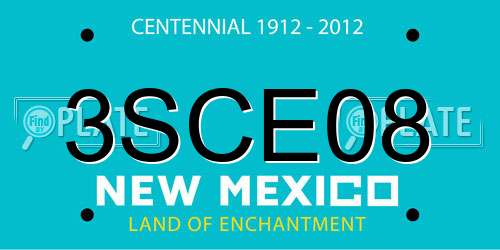 3SCE08 New Mexico License Plate