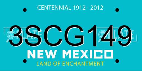 3SCG149 New Mexico License Plate