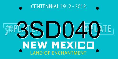 3SD040 New Mexico License Plate
