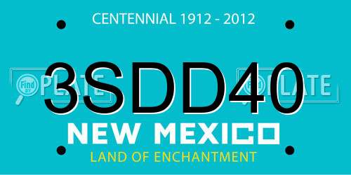 3SDD40 New Mexico License Plate