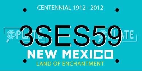 3SES59 New Mexico License Plate