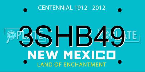 3SHB49 New Mexico License Plate