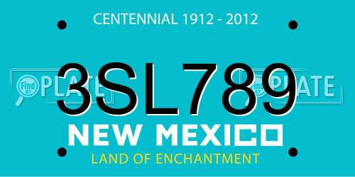 3SL789 New Mexico License Plate