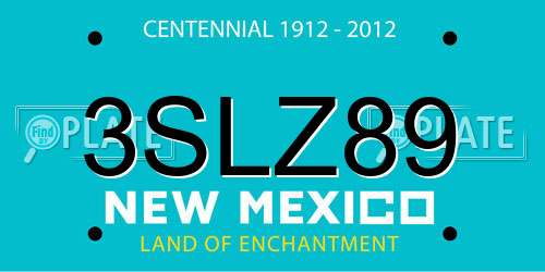 3SLZ89 New Mexico License Plate