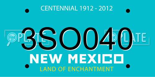 3SO040 New Mexico License Plate