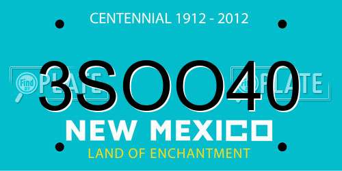 3SOO40 New Mexico License Plate