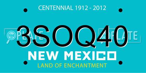 3SOQ40 New Mexico License Plate