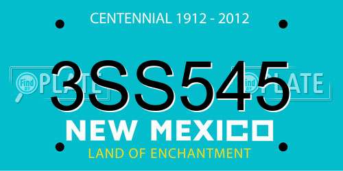 3SS545 New Mexico License Plate